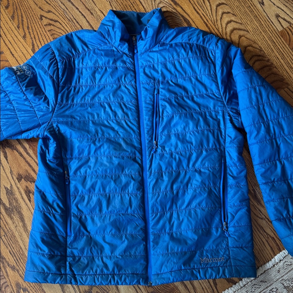 MARMOT Calen Puffer Full Zip Outdoor Jacket Men’s Size XXL Blue primaloft